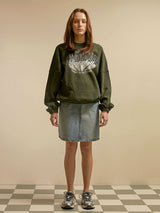 バスケットボールスウェットシャツ/BASKETBALL BANDING SWEATSHIRT (DARK GREEN)