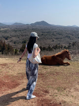 Silver dust pleats pants 