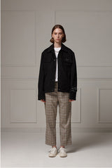 Suede wide pocket jacket - Black (4618121937014)