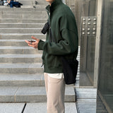 Todd Oversized Fit Composite Paper High-Neck Zip-Up (4color)