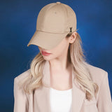 Stud logo over fit ball cap BEIGE