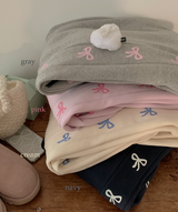 Ribbon Sheep Fleece Jogger Pants (4color)