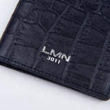 クロコダイルエンボジッパーウォレット/CROCODILE EMBO ZIPPER WALLET-NAVY
