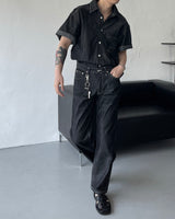 ノンフェードリネンショートスリーブシャツ/MG516 Non-Fade Linen Short-Sleeved Shirt (2 colors)
