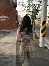 オーバーオールスタイルコットンパンツ