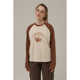 ピーチアーチプリントラグランロングスリーブTシャツ / PEACH ARCH PRINT RAGLAN LONG SLEEVE T-SHIRT_CHOCOLATE