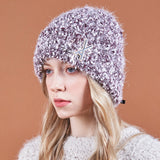 VA Brooch Bokashi Knit Beanie Burgundy