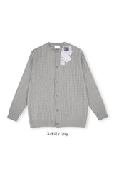 LMNラウンドネックケーブルカーディガン / LMN Round-Neck Cable Cardigan (6 colors)