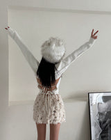 block soft knit bolero