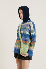 KNITTING FUR BAG_GREEN