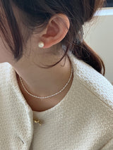 [92.5silver] コットンパールピアス