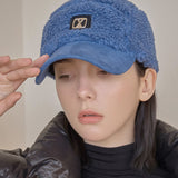 VA Square Stud Fleece Camp Cap / Navy