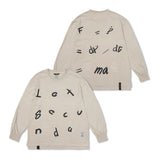 Lexsecunda ヴィンテージライクオーバーサイズロングスリーブTシャツ ブラック/ ベージュ
