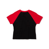 CAT BUTLER RAGLAN CROP T-SHIRT (BLACK)