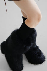 ブラックファーブーツ/black fur boots