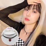 Burgundy Heart Earring and Choker Set
