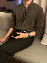 カシミアハッチラウンドカーディガン / Cashmere Hacchi Round Cardigan (7 colors)
