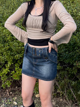 フェアリーオフショルダーシャーリングロングスリーブ / airy Off-Shoulder Shirring Long sleeve