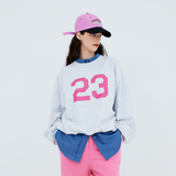 23 Print Sweatshirt (white melange)