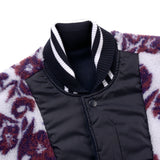 [UNISEX] Reversible Faux Fur Varsity Collar Coat (Purple) (6656657162358)