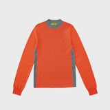INTARSIA PANEL RIB PULLOVER_ORANGE