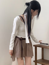 Reira unbalanced cotton mini skirt