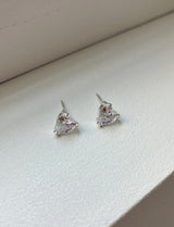 [92.5silver] キュービックハートピアス