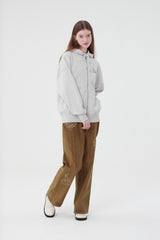 チェリーケーキ柄ジップアップフーディー／CHERRY CAKE PATTERN ZIP UP HOODIE [MELANGE GRAY]