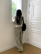 Tabe shirring jogger nylon pants set-up