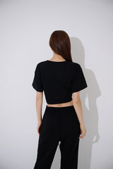 スクエアバックルショートスリーブTシャツ / TOP(9367) Square Buckle Short Sleeve T-shirt