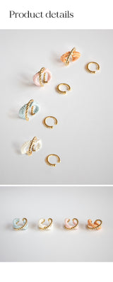 ニットクロスイヤーカフ/[2set] Knitted cross 'gold' earcuff (4colors)