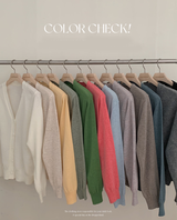 ソフトVネックニットカーディガン (12color)