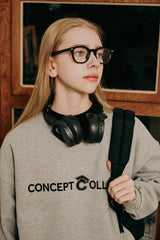 ベーシックラインロゴスウェットシャツ・グレー［ユニセックス］/ Basic Line Logo Unisex Gray Sweat Shirt