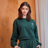 VZ Printing Crop Sweat Shirts Green