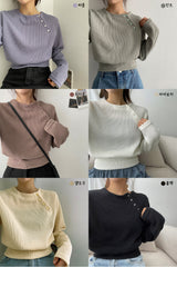 ダイアゴナルボタンロングスリーブTシャツ / diagonal button long-sleeved T-shirt