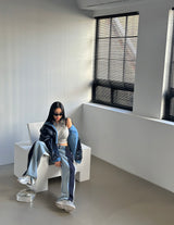 Just Coloring Denim Wide Pants