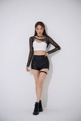 チョーカー シースルー クロップトップ / TOP(9370) Choker See-through Crop