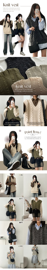 Light Twisted Knit Vest