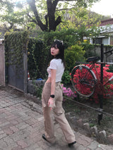オーバーオールスタイルコットンパンツ