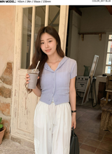 Hood Knit Short Sleeve Cardigan (4color)