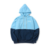 Classic Color Block Fleece Hoodie - Lightblue (6624446054518)