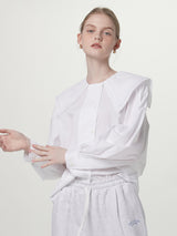 Double collar blouse - White (6671625519222)