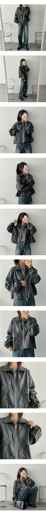 オフストリング2WAYレザージャケット / off-string two-way leather jacket