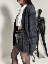 [UNISEX] Over fit angora v-neck knit cardigan (3 Color)