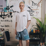 ステッカーロゴTシャツ [ホワイト］