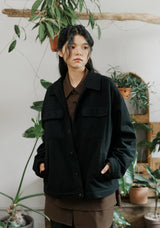 unisex suede jacket black