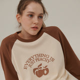 ピーチアーチプリントラグランロングスリーブTシャツ / PEACH ARCH PRINT RAGLAN LONG SLEEVE T-SHIRT_CHOCOLATE