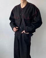 スティッチクロップドジャケット / MG709,710 Stitch Cropped Jacket (2 colors)