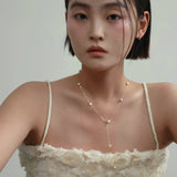 ゴールドパールドロップネックレス / gold pearl drop necklace (material 14K goldfilled)