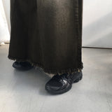 Yat Cat Sand Washed Maxi Denim Long Skirt